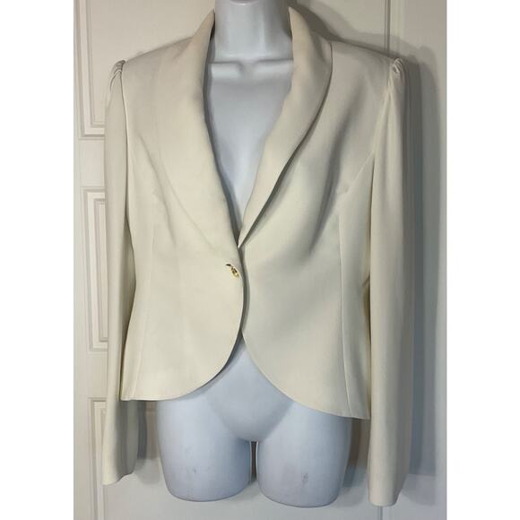 Bloomingdales Cream Single Button Lined Blazer 10 - Picture 1 of 5